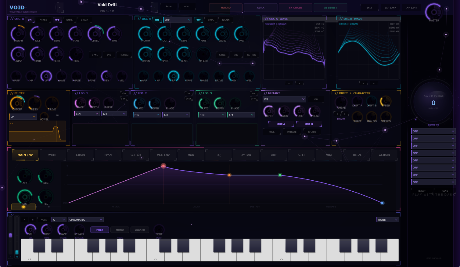 VoidSynth synthesizer interface